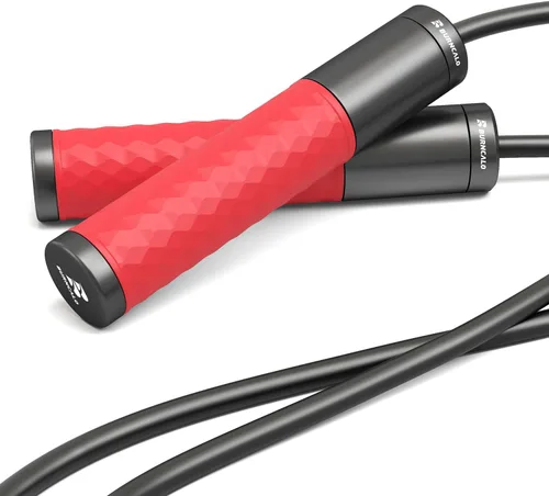 Vista 11 de Cuerda de saltar con peso para hombres, mujeres (1.5 libras) – Asas de acero aleado, cuerda de salto de velocidad, gimnasio, interior/exterior