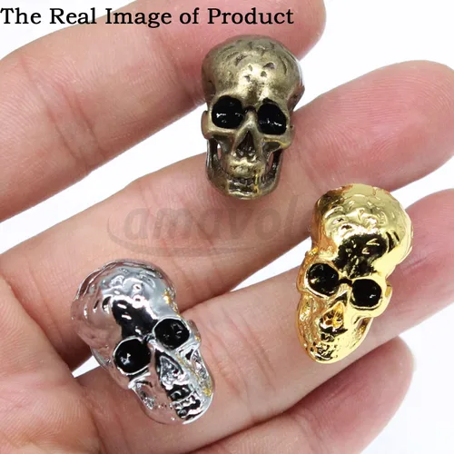 Vista 6 de Tornillos de matrícula, 4 piezas universales de acero inoxidable estilo calavera, kit de tornillos para placa de matrícula para motocicleta