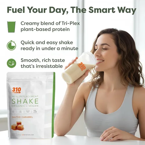 Vista 4 de 310 Nutrition - Batido de origen vegetal en polvo, orgánico y vegano, reemplazo de comidas, sin gluten, lácteos y soja, apto para dieta keto