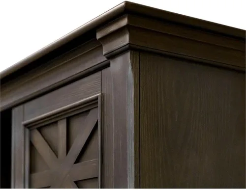 Vista 5 de Martin Furniture 66" W Madera Hutch con Puertas Almacenamiento de Oficina en Marrón Oscuro