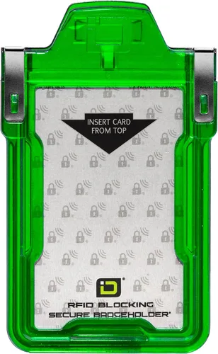 Vista 18 de Identity Stronghold - Soporte seguro para tarjetas RFID para 1 tarjeta, soporte para tarjetas de identificación de plástico duro resistente