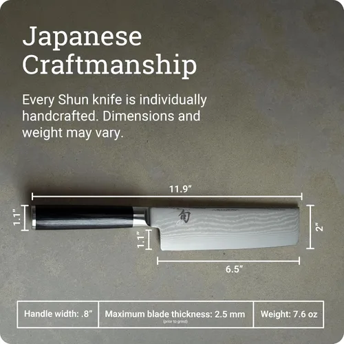 Vista 4 de Shun Classic Cuchillo Nakiri de acero inoxidable de 6 1/2 pulgadas
