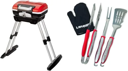 Vista 10 de Cuisinart CGG180 CGG-180 Petit Gourmet - Parrilla de gas con VersaStand, Rojo, 31.5 pulgadas de alto x 16.5 pulgadas de ancho x 16 pulgadas de largo