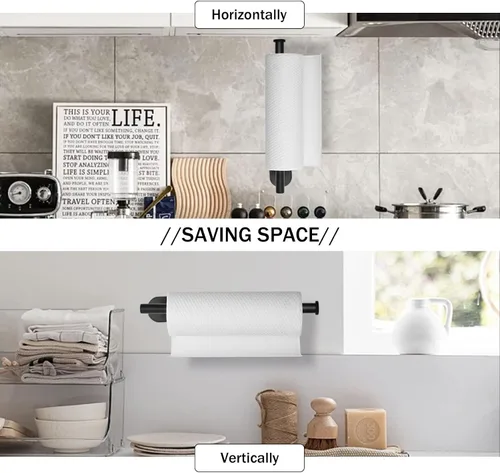 Vista 3 de Portarrollos de Papel para Cocina, Toallas de Papel a Granel - Autoadhesivos para Debajo del Gabinete, Ambos Disponibles en Adhesivo y Tornillos