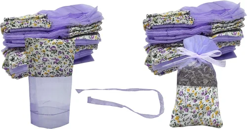 Vista 10 de Sanrich 50 bolsas de lavanda vacías con cordón morado para regalo (deeo Purple-drawsrting)