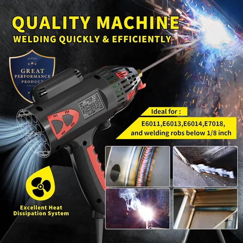 Vista 5 de GZ GUOZHI Máquina de Soldar Portátil de Mano, Soldador de Arco de 110V 130Amp Soldador de Mano Portátil, Inversor IGBT con Pantalla Digital, Juego
