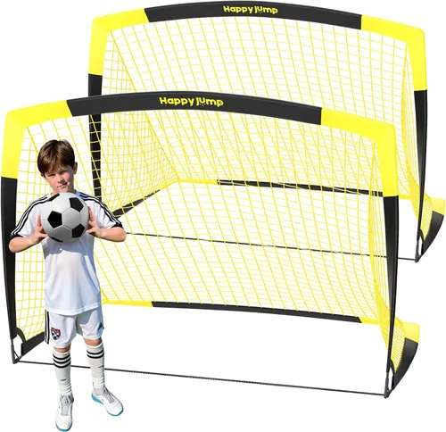 Vista 10 de Happy Jump Portable Soccer Goal 7x5 & 5x3.6 FT, Large-Frame Training Net Great for Kids Ages 6-14 Skill Development, Ideal for Backyard Park