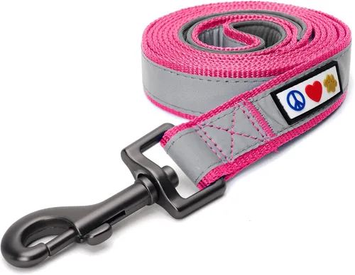 Vista 80 de Pawtitas - Correa personalizada de 6 pies para perro rosa XS/S con nombre y número de teléfono bordados, correa fuerte de nylon para razas pequeñas