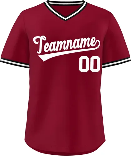 Vista 10 de KXK - Camiseta de béisbol personalizada con nombre y número cosidos, estilo Hip Hop, con cuello en V, atlética, para hombres, mujeres y jóvenes