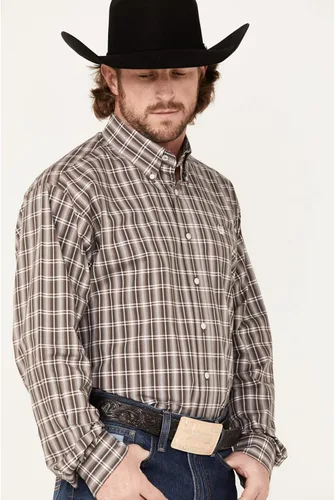 Vista 2 de Cinch Camisa occidental con botones de manga larga con estampado de cuadros múltiples para hombre - Mtw1105422