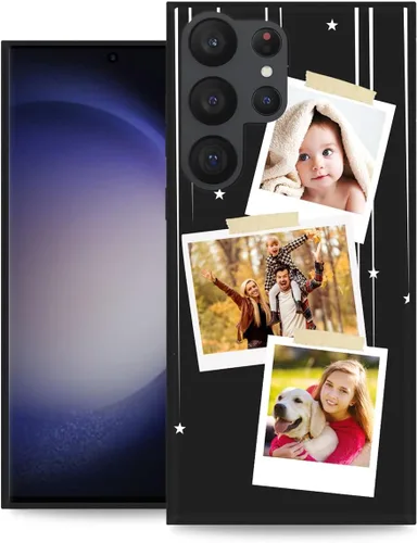 Vista 30 de Funda personalizada para Samsung Galaxy S23 Ultra con nombre de foto y texto - Funda suave y fina para teléfono móvil S 23 Ultra (negra) de 6.8