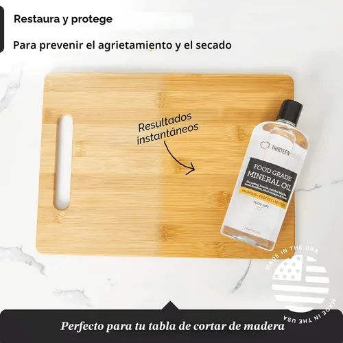 Vista 7 de Thirteen Chefs Aceite mineral – Acondicionador de grado alimenticio de 8 onzas para tabla de cortar madera, encimera y bloque de carnicero
