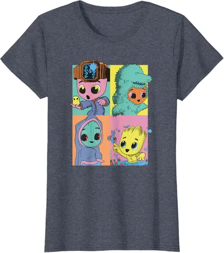Vista 14 de Marvel I Am Groot Pop Art Costumes Box Up Camiseta, Negro