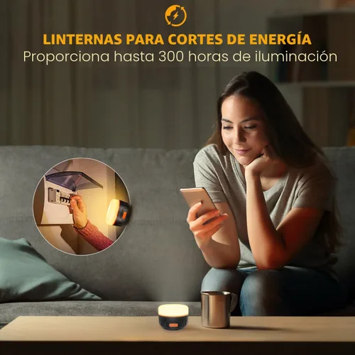 Vista 9 de Yonktoo Linterna de camping recargable, 300 horas de funcionamiento, 6400 mAh, IPX5 impermeable para tienda de campaña para camping, senderismo