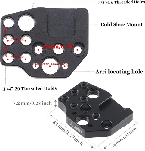 Vista 6 de Fotga Placa de montaje de extensión para DJI Ronin S SC RS 2 RS 3 Pro Mini RSC 2 RS4 y RS4 Pro Mini estabilizador de cardán 1/4 "-20 3/8"-16 1 pieza