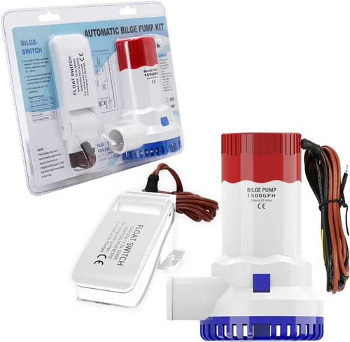 Vista 10 de Bomba de sentina automática para barco con interruptor de flotador, 12 V, 1100 GPH de bajo ruido, bombas de sentina automáticas de alta eficiencia