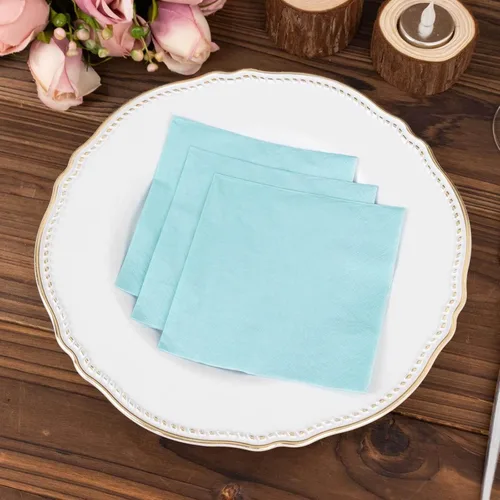 Vista 6 de Efavormart 50 Pack 5"x5" Servilletas azules de papel suaves de 2 capas, servilletas desechables para cóctel - 18 GSM