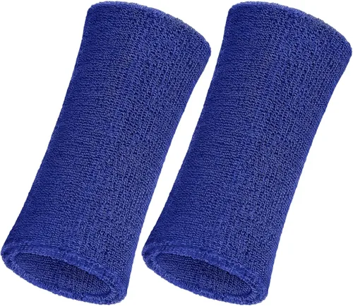 Vista 17 de WILLBOND 2 muñequeras de 6 pulgadas para hombres y mujeres, bandas de algodón atléticas de humedad para tenis, baloncesto, correr