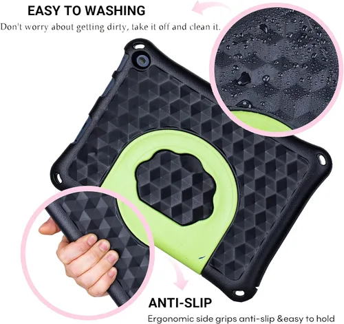 Vista 5 de 2023 10in Tablet Case for Kids,OQDDQO 10 case Light Weight Anti Slip Shockproof Kids Friendly Case Not Compatible ipad Tablet(Black)