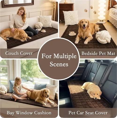 Vista 2 de MEETSKY Funda de sofá lavable para perros, fundas de sofá para sofá de 2 cojines, protector de sofá biplaza antideslizante, apto para mascotas