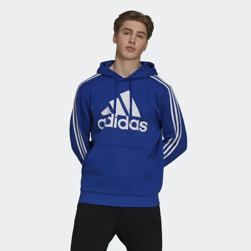 Vista 2 de adidas Men's 3-Stripes Fleece Hooded Sweatshirt