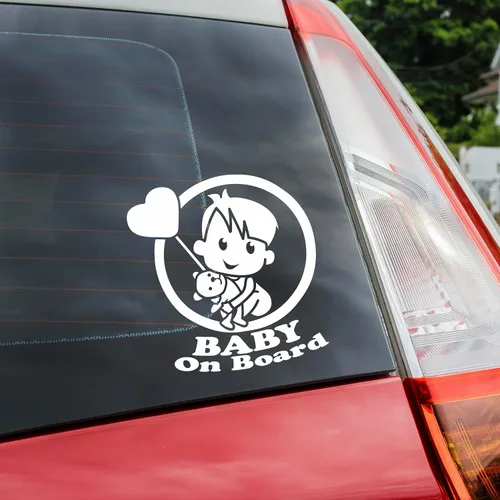 Vista 16 de Cartel de bebé a bordo – Divertido adhesivo para automóviles – Mantén a tu pequeño seguro con esta calcomanía de bebé en coche – Adhesivo