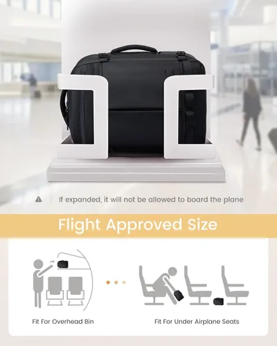 Vista 6 de LOVEVOOK - Mochila de viaje para mujer y hombre, aprobada como equipaje de mano, bolsa de artículos personales TSA, accesorios esenciales