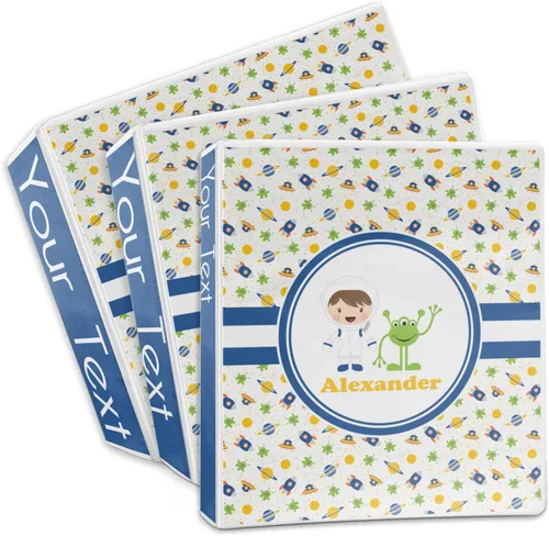 Vista 3 de Carpeta de 3 anillos personalizada con temática espacial para niño, 1 pulgada