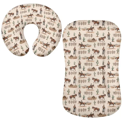 Vista 12 de Funda para tumbona de bebé floral de hongos bohemios y funda de almohada de lactancia, 2 piezas, ovalada, reloj de arena, rectangular, para moisés