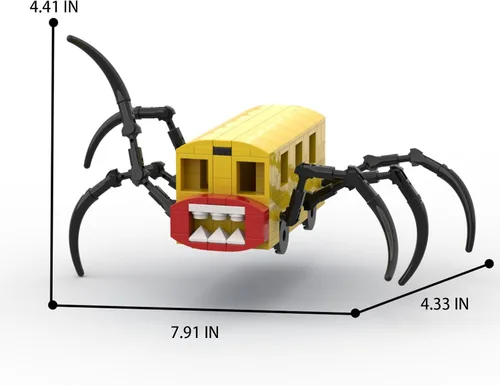 Vista 4 de Juego de bloques de construcción de figuras de Charles, juguetes de modelo de monstruo de tren araña de juego de terror, ladrillos de construcción