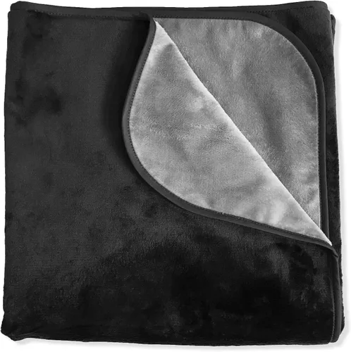 Vista 20 de Manta 100 % impermeable, sedosa, suave,para perros, gatos y personas, S, Negro/Carbón
