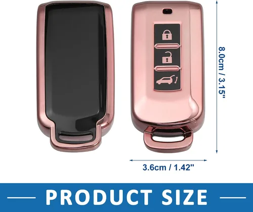 Vista 3 de Funda para llavero de TPU para Mitsubishi Montero Sport 1997-2004 TPU Rosa, Negro