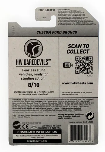 Vista 2 de Hot Wheels Custom Ford Bronco Verde K-Mart Exclusivo Daredevils 2016