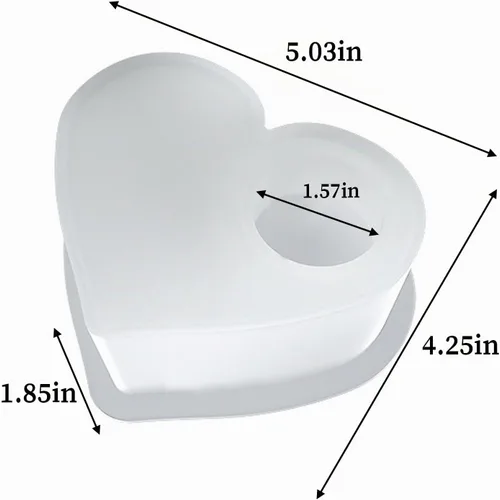 Vista 3 de Wehous Moldes de resina de San Valentín, molde de silicona para portavelas en forma de corazón, 3D Love Heart Valentine candelita Portavelas Moldes