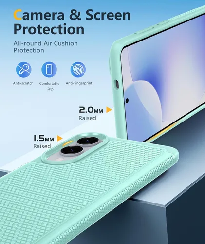 Vista 173 de FNTCASE Funda para iPhone 17 Pro: Fundas delgadas translúcidas de color azul claro compatibles con MagSafe, protección completa de la cámara