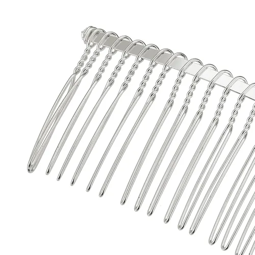 Vista 6 de VOCOSTE 2 accesorios antideslizantes para el cabello, metal, tono plateado, 3 pulgadas