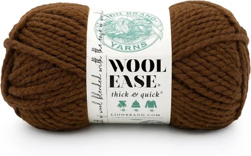 Vista 129 de Lion Brand Yarn - Ovillo de lana Wool-Ease Thick & Quick color fuerza aérea Super Bulky Wool Acrylic Blend Fiber for Soft Hats, Sweaters, Chunky