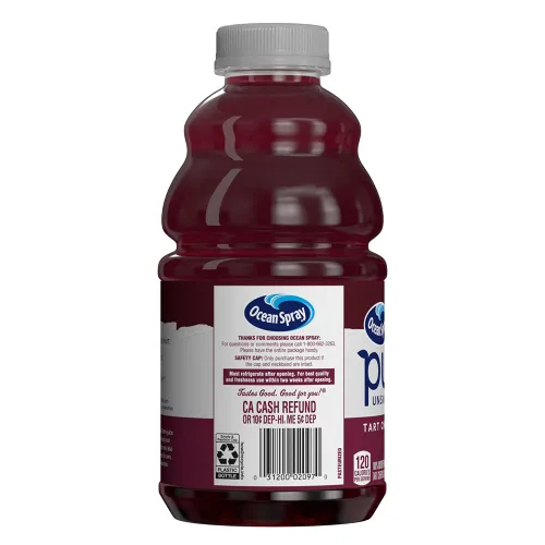 Vista 9 de Ocean Spray® Cereza ácida pura sin azúcar, 100% jugo de cereza ácida, botella de 32 onzas líquidas (paquete de 8)