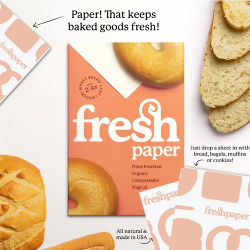 Vista 3 de The Freshglow Co., hojas de papel FreshPaper para almacenamiento, Pan, Pan