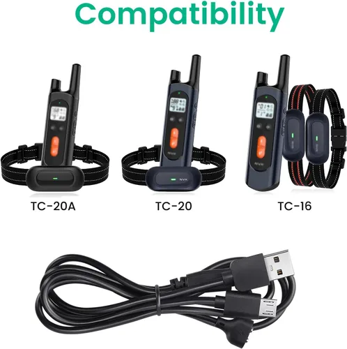 Vista 2 de Paquete de 2 cargadores para collar de entrenamiento de perros NVK, cable magnético para collar UKE