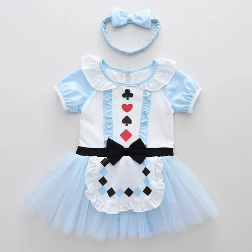 Vista 3 de Disfraz de princesa para bebé, traje de cumpleaños, vestido tutú con diadema para Halloween, fiesta de Navidad