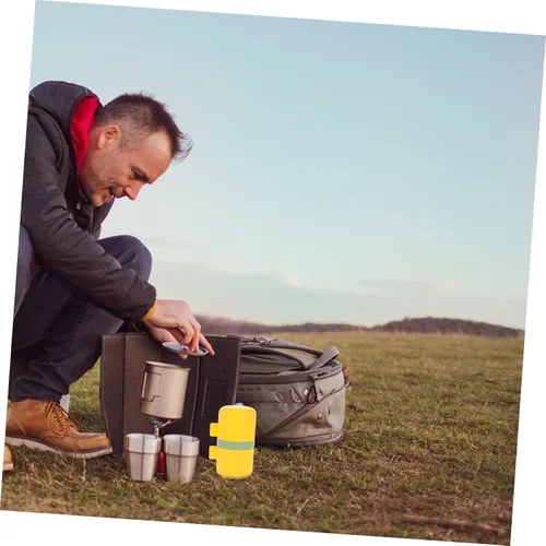 Vista 6 de SHOWERORO Molinillo de café portátil con manivela para acampar al aire libre, herramienta de molienda manual con ajustes de precisión, diseño
