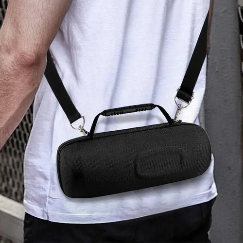 Vista 6 de Geekria - Funda rígida compatible con altavoces Bluetooth JBL Charge 5 y Charge 4, funda protectora de transporte de viaje con compartimento