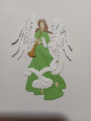 Vista 6 de Troqueles de metal de ángel, plantillas musicales de corte de ángel para manualidades, álbumes de recortes, fotos, papel decorativo en relieve