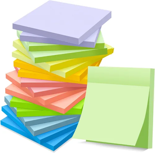 Vista 8 de (18 Blocs) Notas Adhesivas de 3x3 pulgadas, Blocs Autoadhesivos de Colores Brillantes, Reciclables, Fáciles de Pegar para Casa, Oficina, Cuaderno