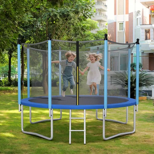 Vista 8 de Goplus Almohadilla de repuesto para cama elástica, 16, 15, 14, 12, 10, 8 pies, sin agujeros para postes, resistente al agua, universal, accesorios