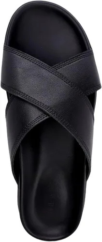 Vista 4 de NINE WEST Mens Criss Cross Slides Sandals - Indoor and Outdoor Open Sandal - Comfort Dress Slide Sandals for Men - Jakob