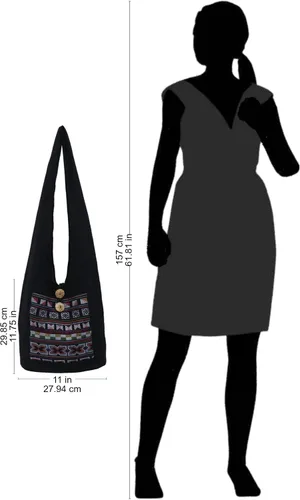 Vista 3 de NOVICA Bolso de hombro cruzado de algodón geométrico negro y rojo, Tribal Tradition