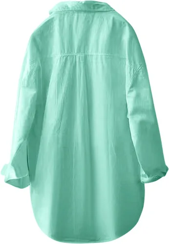 Vista 22 de Long Sleeve Shirts for Women Spring Summer Dressy Casual Button Down Plus Size Tops Office Work Blouses