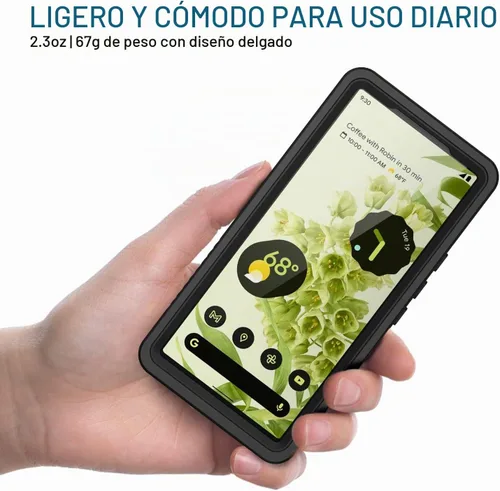 Vista 2 de Lanhiem Funda para Google Pixel 6, impermeable IP68 a prueba de polvo con protector de pantalla integrado, funda protectora de cuerpo completo